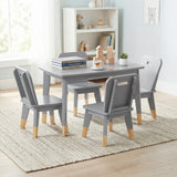 Sloane Gray 5-Piece Pack Children Table And Chairs Set - Ornate Home