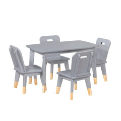 Sloane Gray 5-Piece Pack Children Table And Chairs Set - Ornate Home