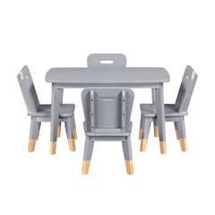 Sloane Gray 5-Piece Pack Children Table And Chairs Set - Ornate Home