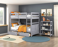 Sloane Gray Twin Bunk Bed - Ornate Home