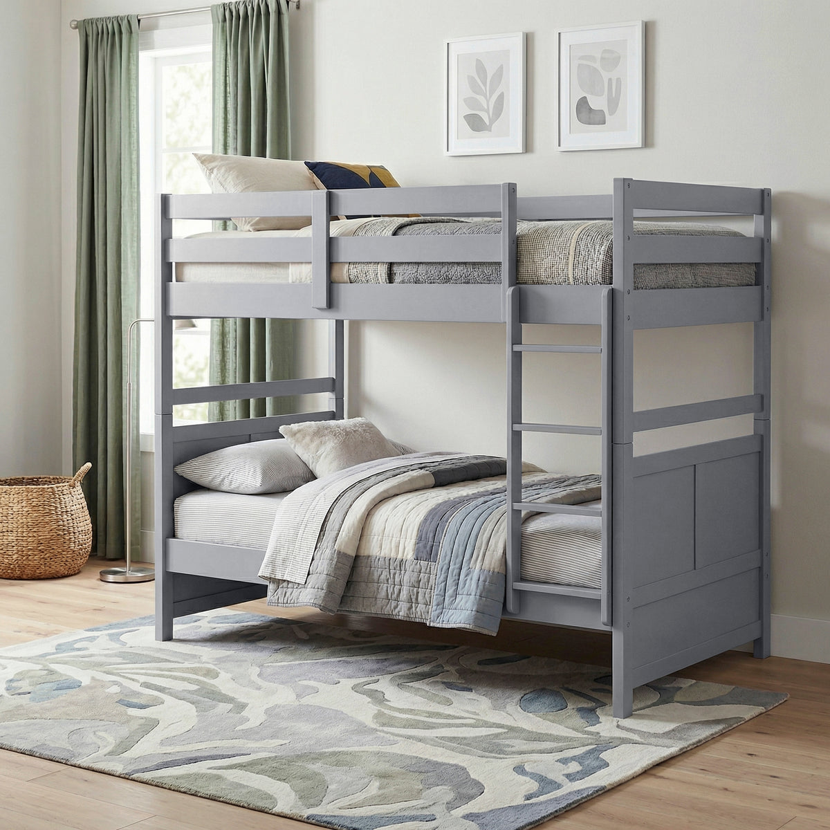 Sloane Gray Twin Bunk Bed - Ornate Home