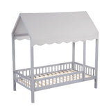 Sloane Gray Twin Canopy Platform Bed - Ornate Home