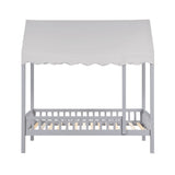 Sloane Gray Twin Canopy Platform Bed - Ornate Home