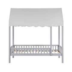 Sloane Gray Twin Canopy Platform Bed - Ornate Home