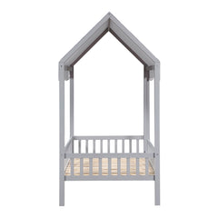 Sloane Gray Twin Canopy Platform Bed - Ornate Home