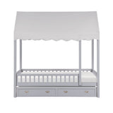 Sloane Gray Twin Canopy Platform Bed - Ornate Home