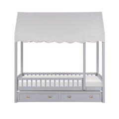 Sloane Gray Twin Canopy Platform Bed - Ornate Home