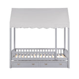 Sloane Gray Twin Canopy Platform Bed - Ornate Home