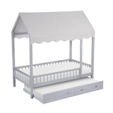 Sloane Gray Twin Canopy Platform Bed - Ornate Home