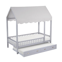 Sloane Gray Twin Canopy Platform Bed - Ornate Home