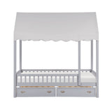Sloane Gray Twin Canopy Platform Bed - Ornate Home