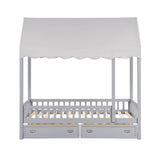 Sloane Gray Twin Canopy Platform Bed - Ornate Home