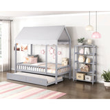 Sloane Gray Twin Canopy Platform Bed - Ornate Home