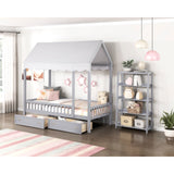 Sloane Gray Twin Canopy Platform Bed - Ornate Home