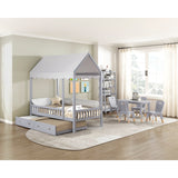 Sloane Gray Twin Canopy Platform Bed - Ornate Home