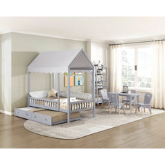 Sloane Gray Twin Canopy Platform Bed - Ornate Home