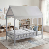 Sloane Gray Twin Canopy Platform Bed - Ornate Home