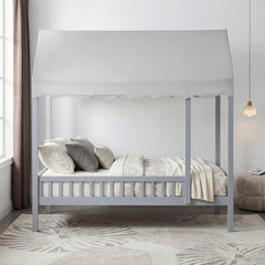 Sloane Gray Twin Canopy Platform Bed - Ornate Home