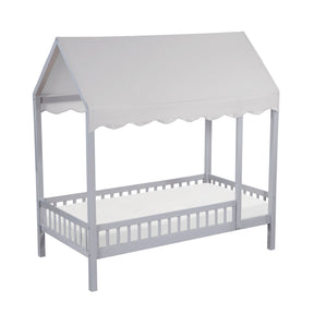 Sloane Gray Twin Canopy Platform Bed - Ornate Home