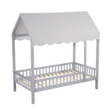 Sloane Gray Twin Canopy Platform Bed - Ornate Home