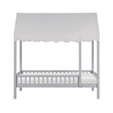 Sloane Gray Twin Canopy Platform Bed - Ornate Home