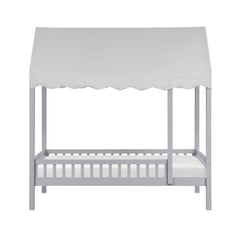 Sloane Gray Twin Canopy Platform Bed - Ornate Home