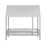 Sloane Gray Twin Canopy Platform Bed - Ornate Home