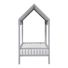 Sloane Gray Twin Canopy Platform Bed - Ornate Home