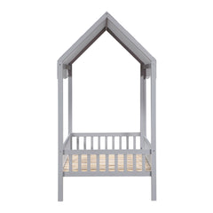 Sloane Gray Twin Canopy Platform Bed - Ornate Home