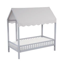 Sloane Gray Twin Canopy Platform Bed - Ornate Home