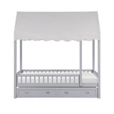 Sloane Gray Twin Canopy Platform Bed - Ornate Home