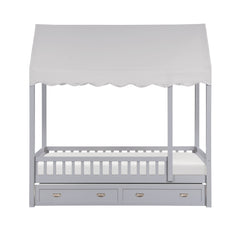 Sloane Gray Twin Canopy Platform Bed - Ornate Home