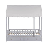 Sloane Gray Twin Canopy Platform Bed - Ornate Home