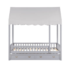 Sloane Gray Twin Canopy Platform Bed - Ornate Home