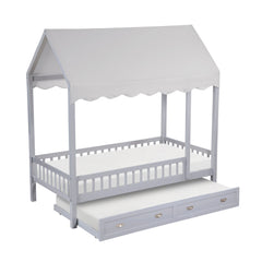 Sloane Gray Twin Canopy Platform Bed - Ornate Home