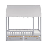 Sloane Gray Twin Canopy Platform Bed - Ornate Home