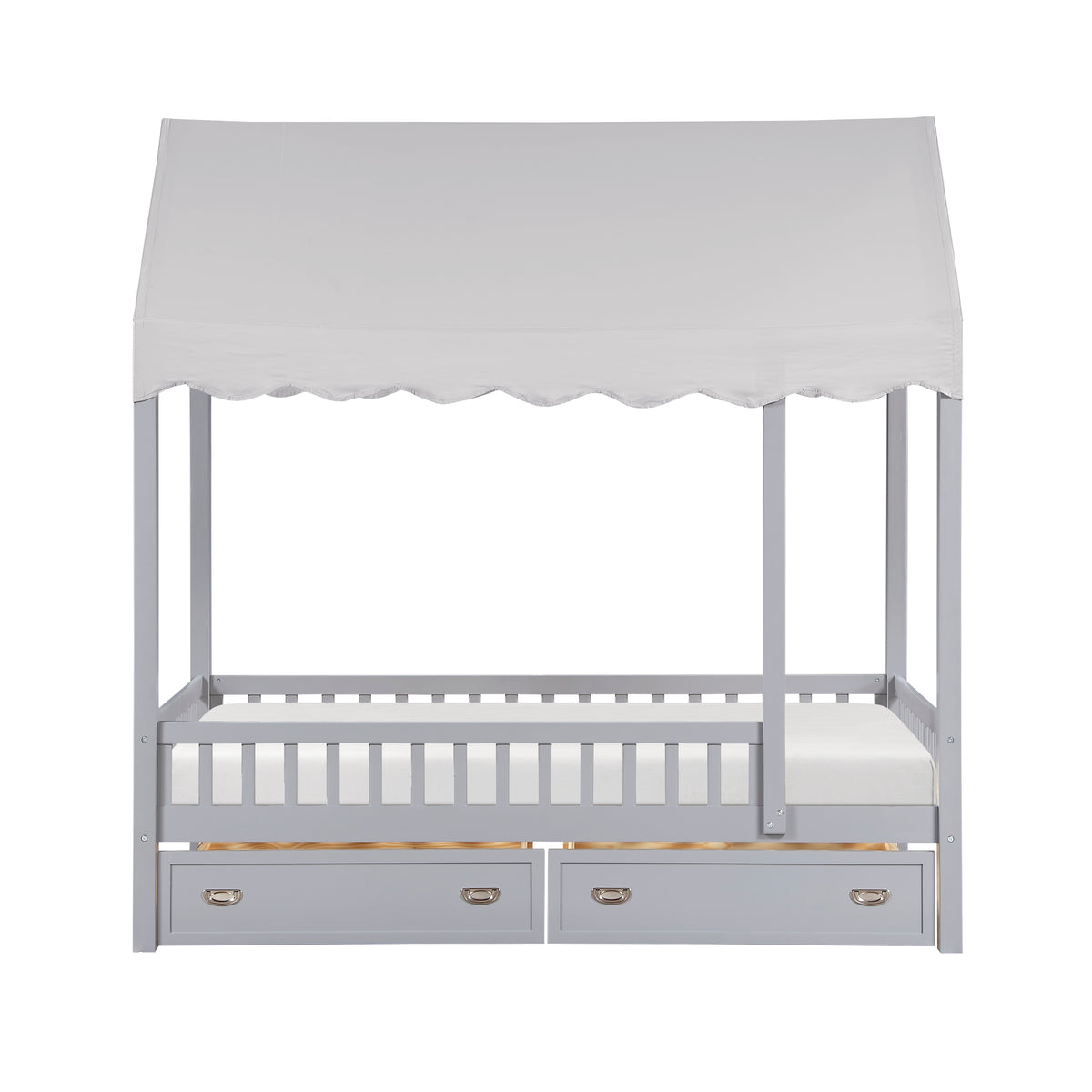 Sloane Gray Twin Canopy Platform Bed - Ornate Home