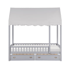 Sloane Gray Twin Canopy Platform Bed - Ornate Home