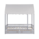 Sloane Gray Twin Canopy Platform Bed - Ornate Home