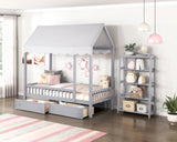 Sloane Gray Twin Canopy Platform Bed - Ornate Home
