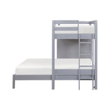 Sloane Gray Twin / Full Loft Bunk Bed with Chest and Hidden Desk - Ornate Home