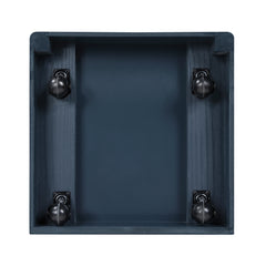 Sloane Navy Blue Full Bookcase Bed with Hidden Desk, Stool and Storage Bench - Ornate Home