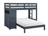 Sloane Navy BlueTwin / Full Loft Bunk Bed with Chest and Hidden Desk - Ornate Home