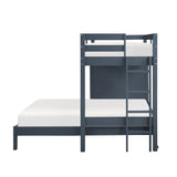 Sloane Navy BlueTwin / Full Loft Bunk Bed with Chest and Hidden Desk - Ornate Home