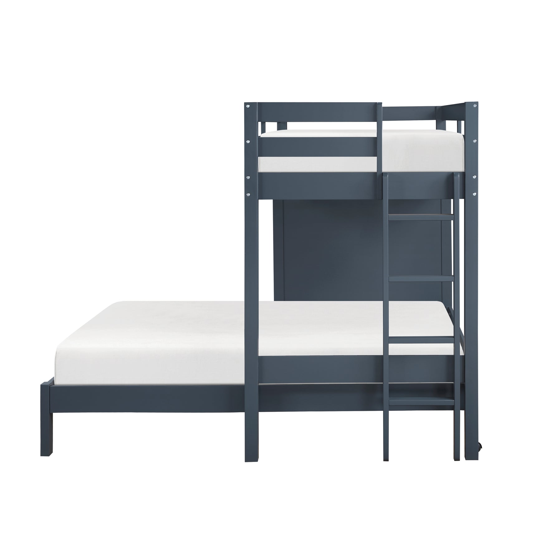 Sloane Navy BlueTwin / Full Loft Bunk Bed with Chest and Hidden Desk - Ornate Home
