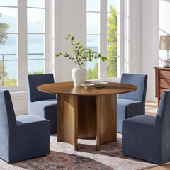 Sloane Walnut 54 Inch Round Dining Table - Ornate Home