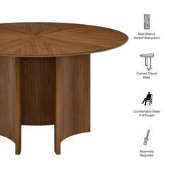Sloane Walnut 54 Inch Round Dining Table - Ornate Home
