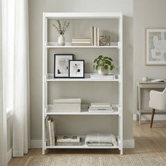 Sloane White 4 Fixed Shelves Bookcase - Ornate Home