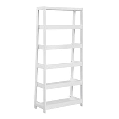 Sloane White 5 Fixed Shelves Bookcase - Ornate Home