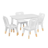 Sloane White 5-Piece Pack Children Table And Chairs Set - Ornate Home